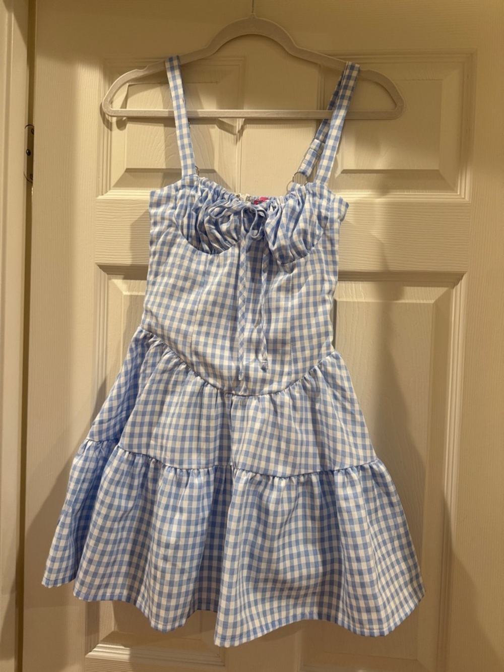 Edikted blue gingham mini dress